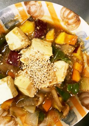 レンジ肉なし甘酢豆腐春雨炒め煮-レシピのメイン写真