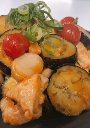 鶏ももとナスの甘酢炒め-レシピのメイン写真