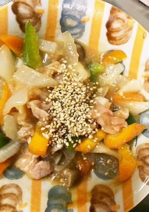 レンジ大根豚こまオイスター味噌青椒肉絲風-レシピのメイン写真