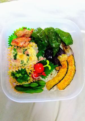 簡単！暑い日は野菜たっぷりそうめん弁当！-レシピのメイン写真
