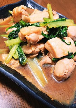 簡単♪栄養♪小松菜と鶏肉の中華炒め♪-レシピのメイン写真