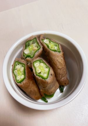 オクラの豚巻き　めんつゆマヨ-レシピのメイン写真