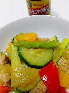 味付バーモンドカレー粉だけ!夏野菜炒め-レシピのメイン写真