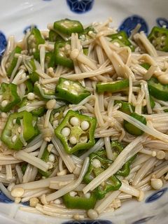 オクラえのき 調味料は牡蠣だし醤油のみ-レシピのメイン写真