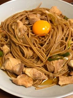 豚バラと全粒粉スパゲッティすき焼きソース-レシピのメイン写真