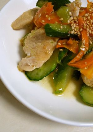 きゅうりと鶏胸肉旨塩炒め-レシピのメイン写真