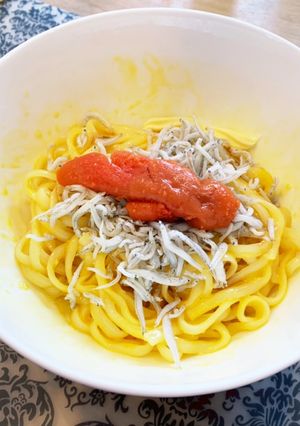 釜玉しらすタラコうどん-レシピのメイン写真