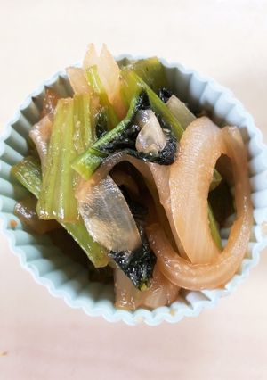 小松菜と玉ねぎの味噌炒め-レシピのメイン写真