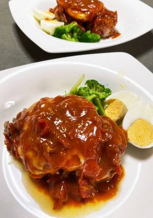 トマト多量消費トマトづくしハンバーグ-レシピのメイン写真