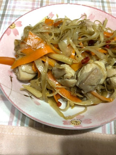 鳥モモゴボウ人参のキンピラ-レシピのメイン写真