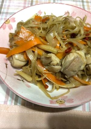 鳥モモゴボウ人参のキンピラ-レシピのメイン写真