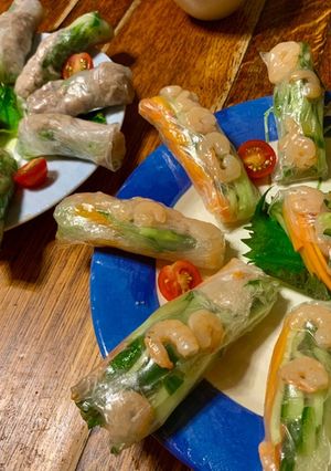 ライスペーパー　生春巻き-お肉/エビ入り-レシピのメイン写真