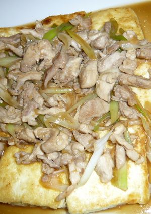 豆腐ステーキ中華風ねぎ豚ソース-レシピのメイン写真