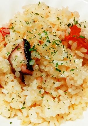 タコとトマトの白だしバター飯-レシピのメイン写真
