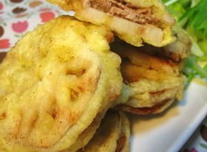 れんこんのはさみ揚げ✿豚こまで-レシピのメイン写真
