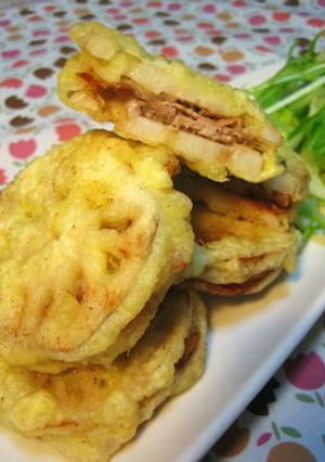 れんこんのはさみ揚げ✿豚こまで-レシピのメイン写真
