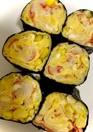 海苔巻きシリーズ!蟹玉コーン巻き!-レシピのメイン写真