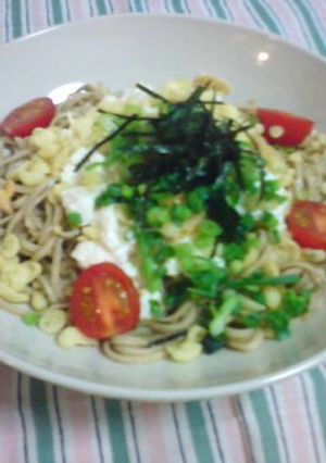 ごま風味!!冷やし豆腐蕎麦-レシピのメイン写真