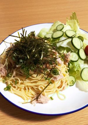 超簡単！和えるだけ！梅ツナ納豆パスタ-レシピのメイン写真