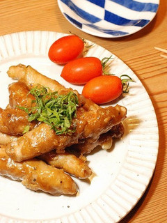 ハマる美味しさ!梅とチーズの甘辛肉巻き-レシピのメイン写真