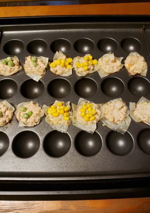 シュウマイは楽しくたこ焼きプレートで！-レシピのメイン写真