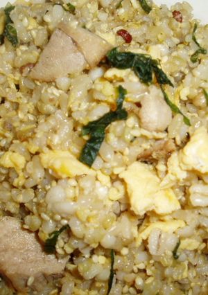 ヘルシー！大葉と煮豚の炒飯風混ぜご飯！-レシピのメイン写真
