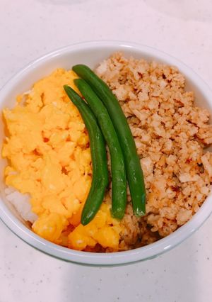 冷凍豆腐の肉そぼろ風、3色そぼろ丼ぶり-レシピのメイン写真