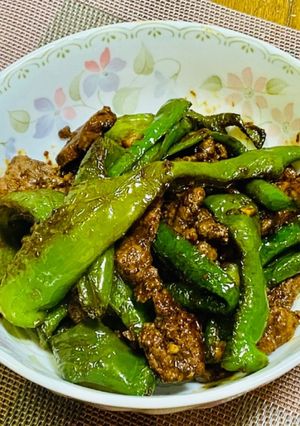万願寺唐辛子とレバーの甜麺醤炒め-レシピのメイン写真