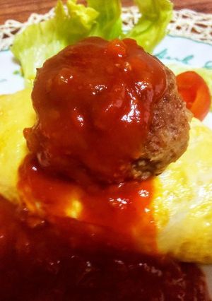簡単お店の味トマトソースハンバーグ-レシピのメイン写真