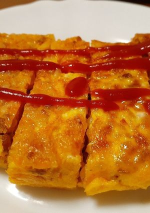 残ったケチャップライスで卵焼き♪-レシピのメイン写真