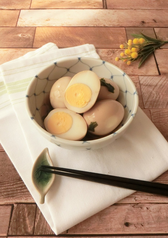 材料4つ★ゆで卵のシソしょう油漬け-レシピのメイン写真