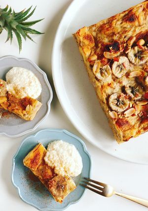 食パンで作るバナナヨーグルトケーキ-レシピのメイン写真