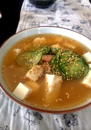 ツナ缶で簡単冷や汁の作り方-レシピのメイン写真