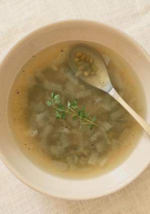【朝スープ】緑豆と玉ねぎのスープ-レシピのメイン写真