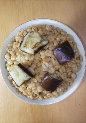 100%押し麦の豆味噌なす麦飯-レシピのメイン写真