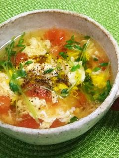 【簡単☆時短】ふわふわ卵とトマトのスープ-レシピのメイン写真