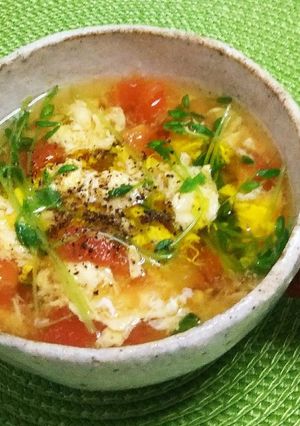 【簡単☆時短】ふわふわ卵とトマトのスープ-レシピのメイン写真
