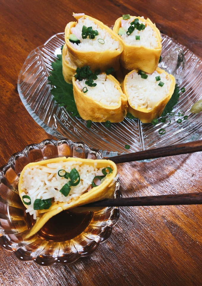 箸で食べれる！卵巻きそうめん☆-レシピのメイン写真
