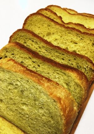 HBでふんわり抹茶みるく食パン♫-レシピのメイン写真