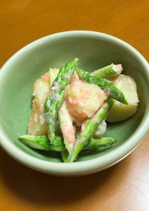 じゃがいもとアスパラガスのたらこマヨ和え-レシピのメイン写真