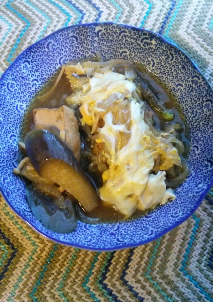 茄子と厚揚げのすき焼き風-レシピのメイン写真