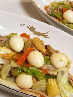 うずら卵とキャベツの中華炒め煮-レシピのメイン写真
