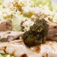 シイラの酒蒸し甘いピクルスとポテトサラダ