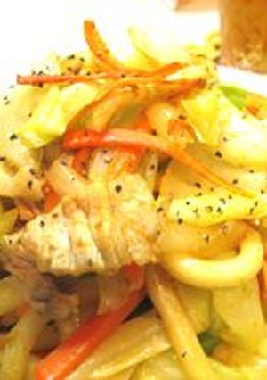 カレー味☆焼うどん-レシピのメイン写真