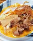 長ねぎ白滝牛バラ薄切り肉で 肉豆腐