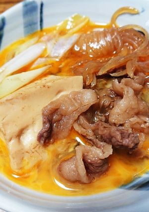 長ねぎ白滝牛バラ薄切り肉で 肉豆腐-レシピのメイン写真
