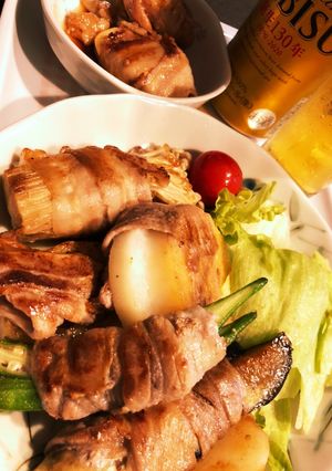 巻いて焼くだけ！夏野菜の豚バラ巻き-レシピのメイン写真