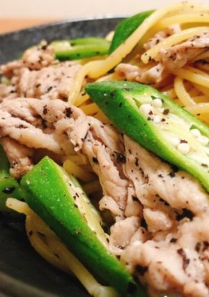 腸活♡オクラと豚肉のパスタ-レシピのメイン写真