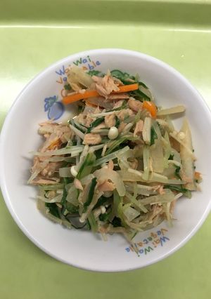【保育園給食】水菜とえのきのポン酢サラダ-レシピのメイン写真