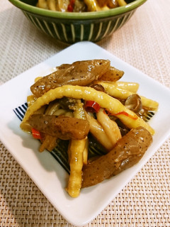 細竹の子とこんにゃく炒め煮-レシピのメイン写真